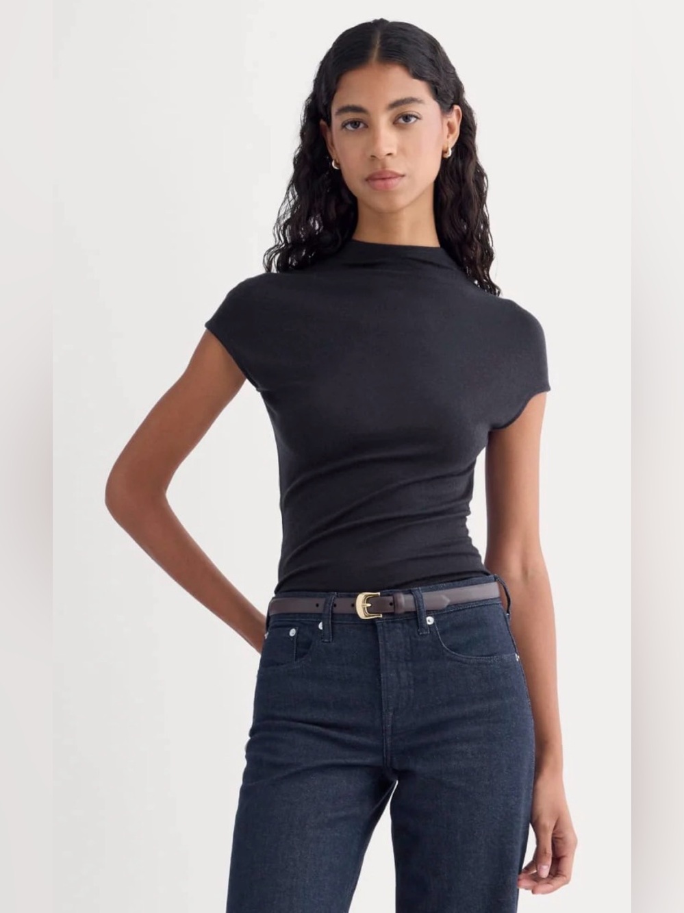 New Everlane TWIST TOP IN BUTTERLUXE Deep Navy Size M